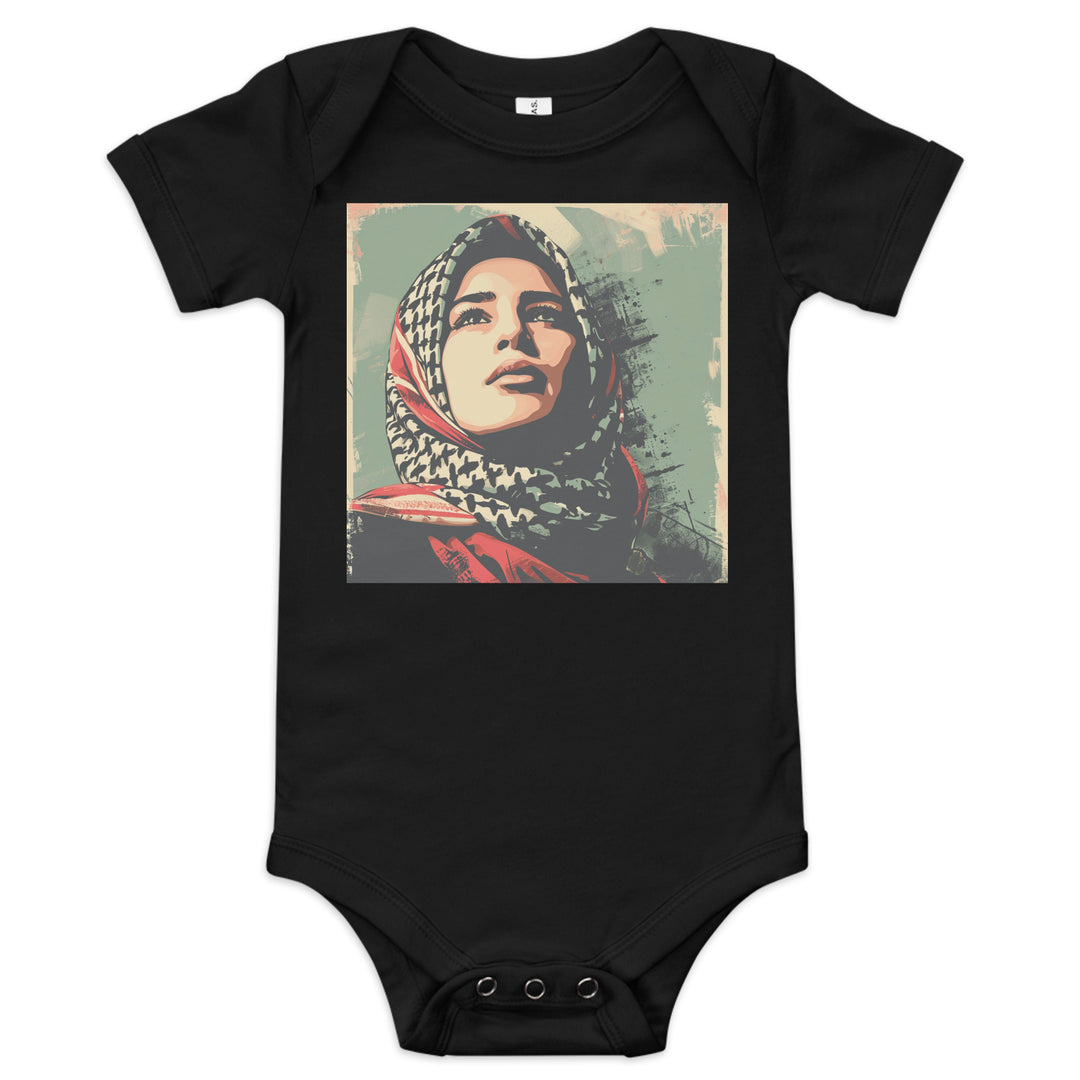 Palestine Hope - Baby Short Sleeve One Piece, Black