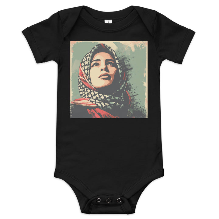 Palestine Hope - Baby Short Sleeve One Piece, Black