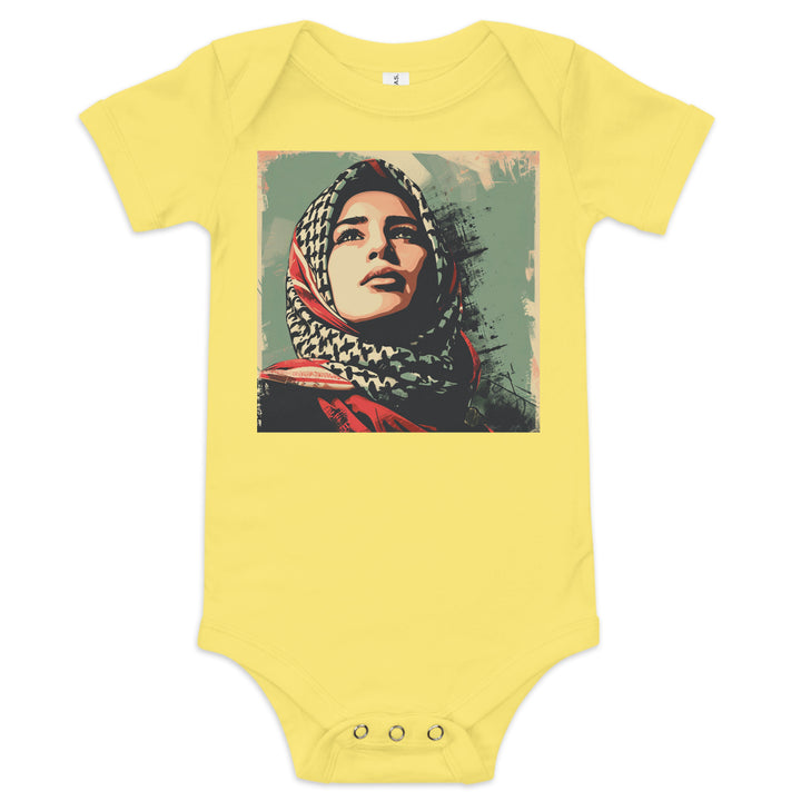 Palestine Hope - Baby Short Sleeve One Piece, Yellow