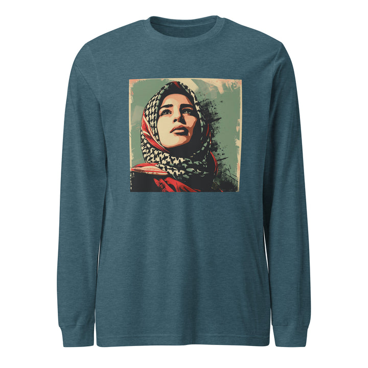 Palestine Hope - Men’s Long Sleeve Shirt, Heather Deep Teal