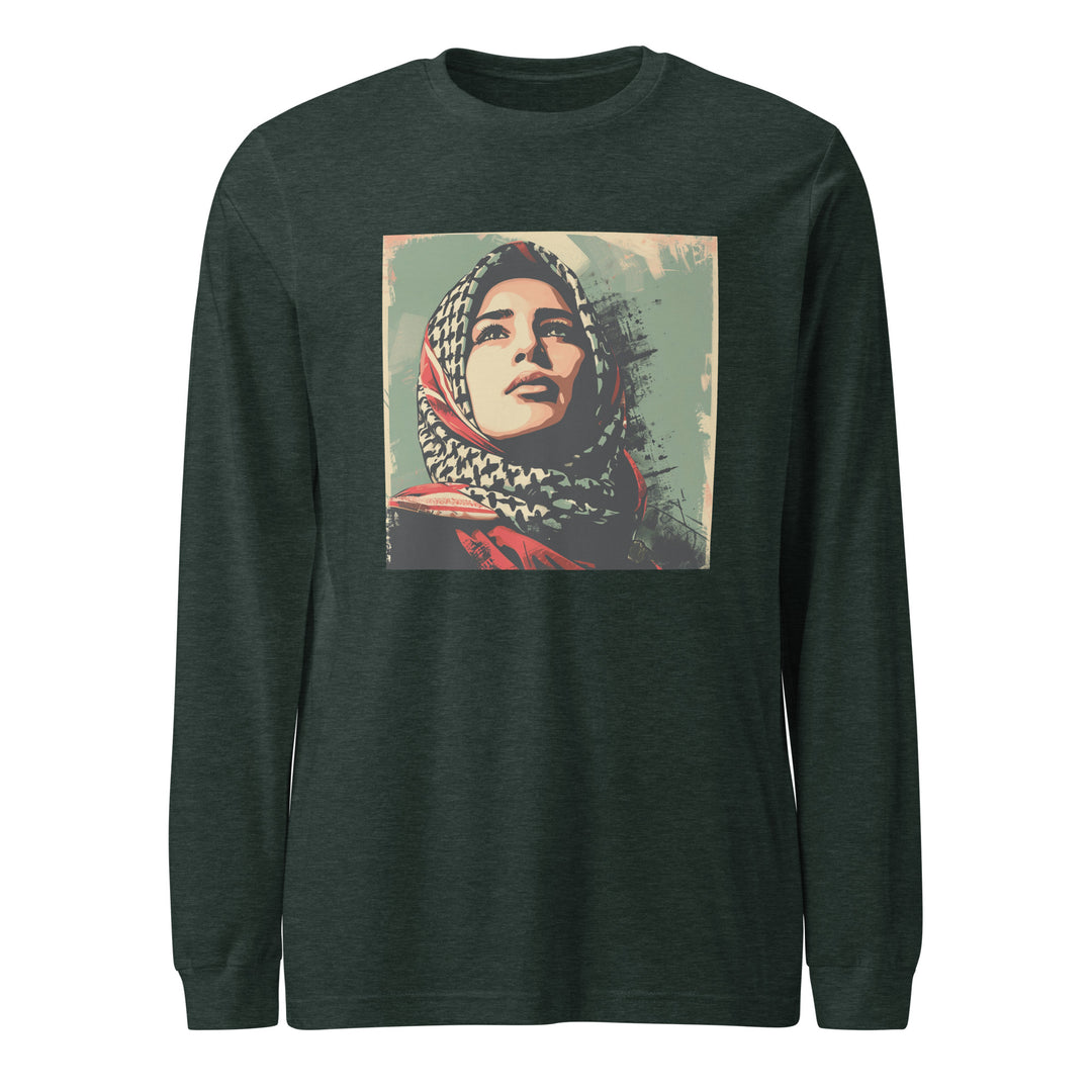 Palestine Hope - Men’s Long Sleeve Shirt, Heather Forest