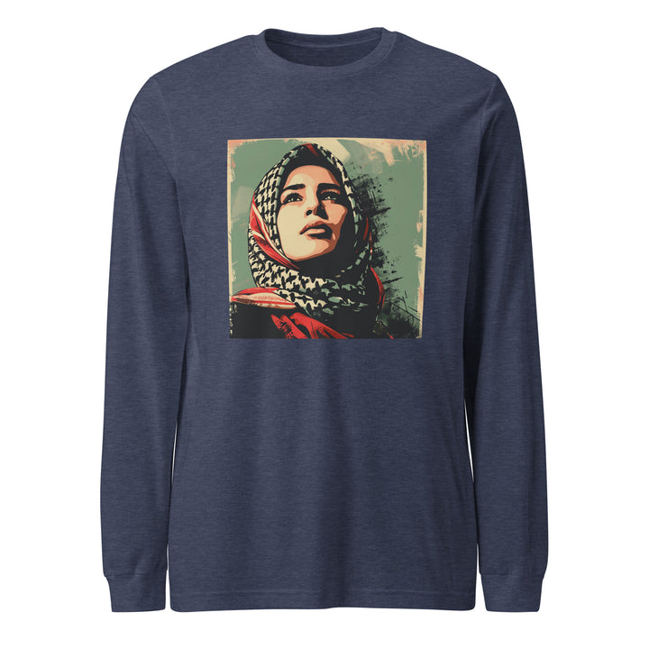 Palestine Hope - Men’s Long Sleeve Shirt, Heather Navy