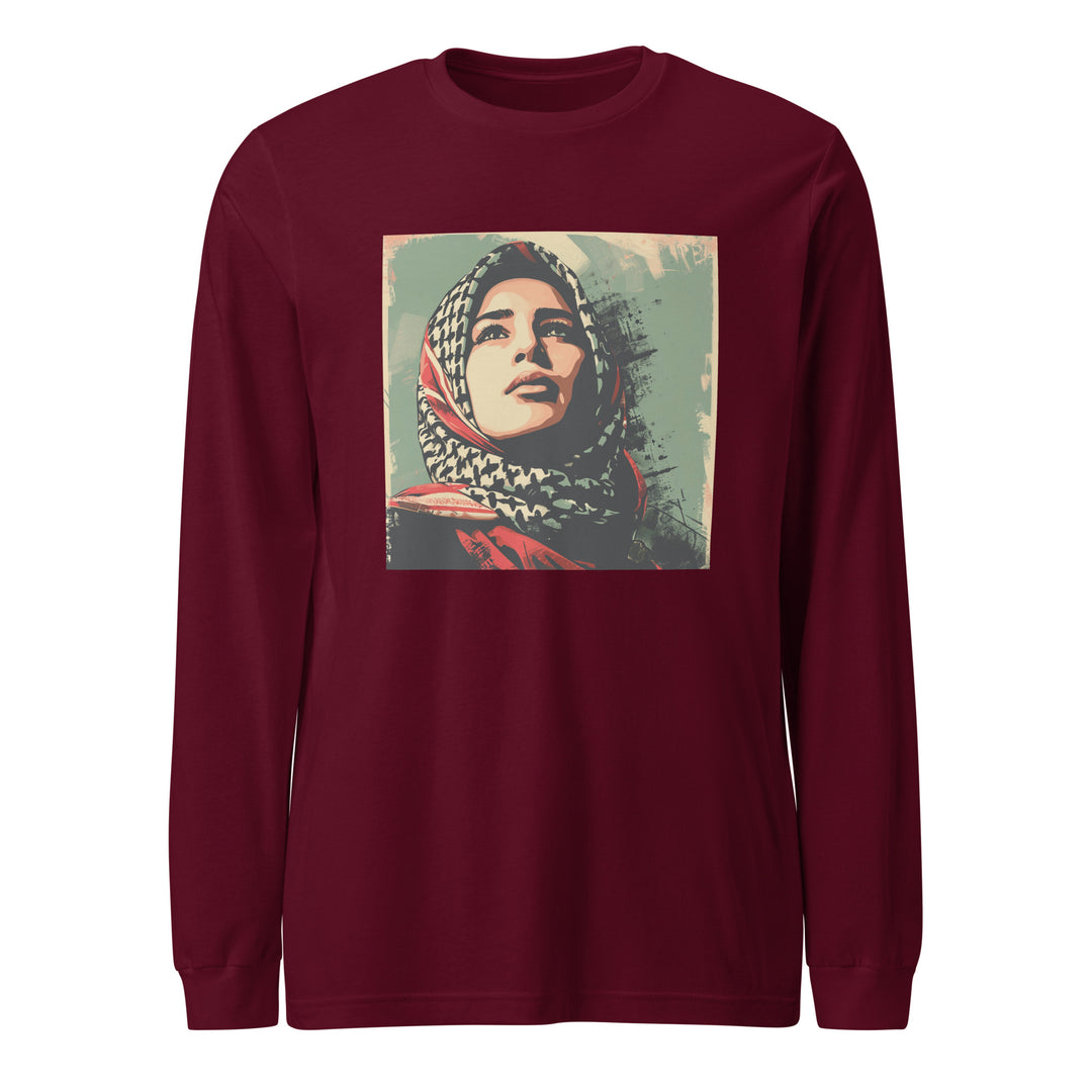 Palestine Hope - Men’s Long Sleeve Shirt, Maroon