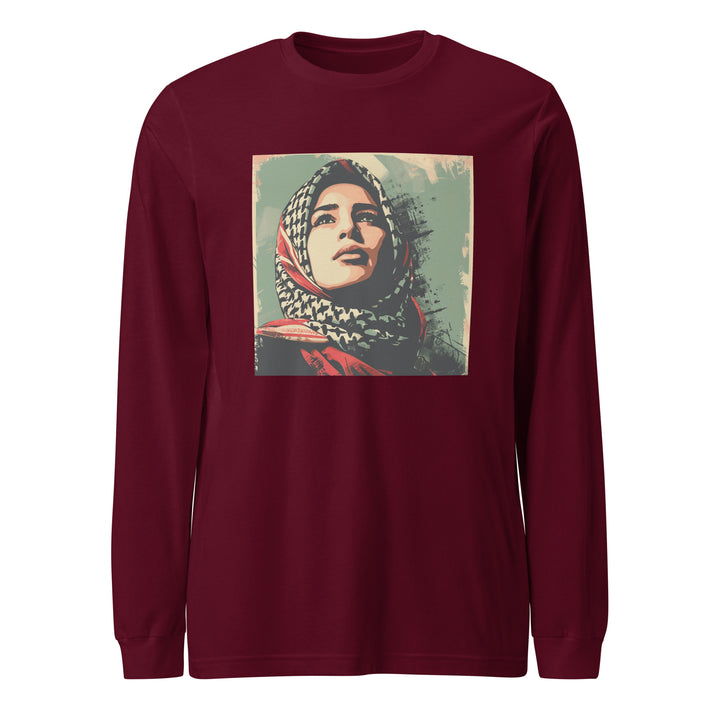 Palestine Hope - Men’s Long Sleeve Shirt, Maroon