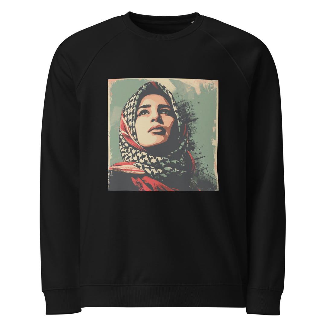 Palestine Hope - Men’s Organic Raglan Sweatshirt, Black