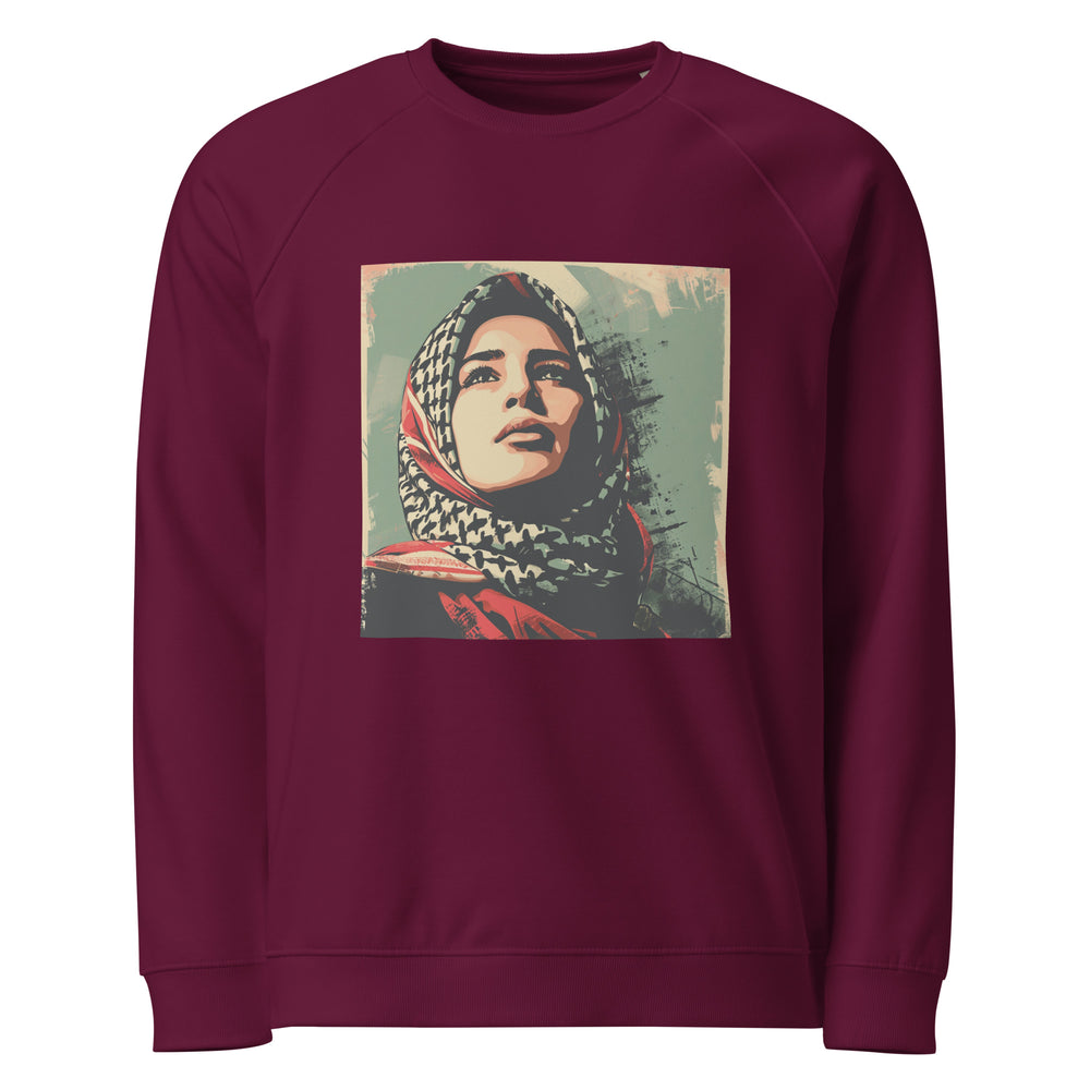 Palestine Hope - Men’s Organic Raglan Sweatshirt, Burgundy
