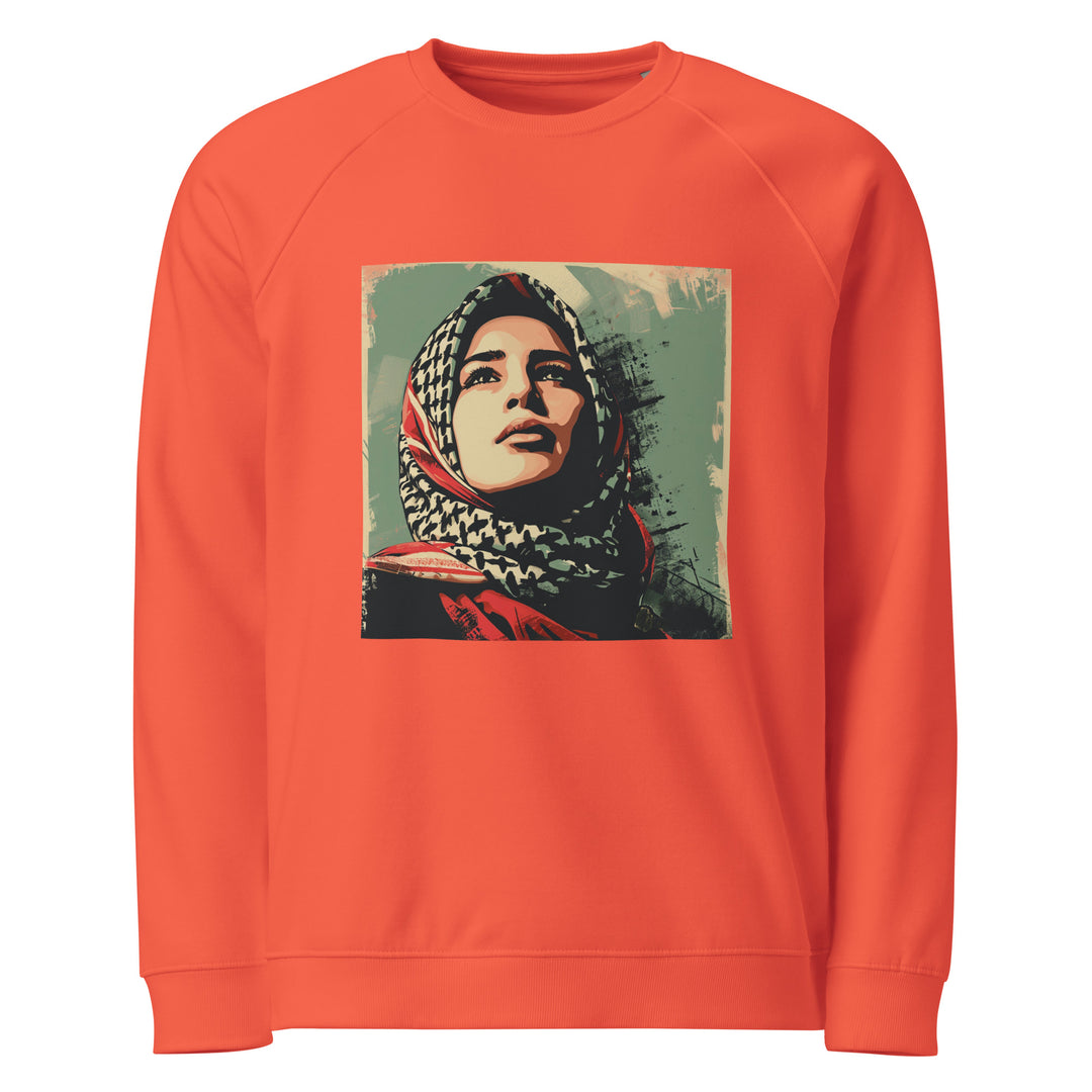 Palestine Hope - Men’s Organic Raglan Sweatshirt, Burnt Orange