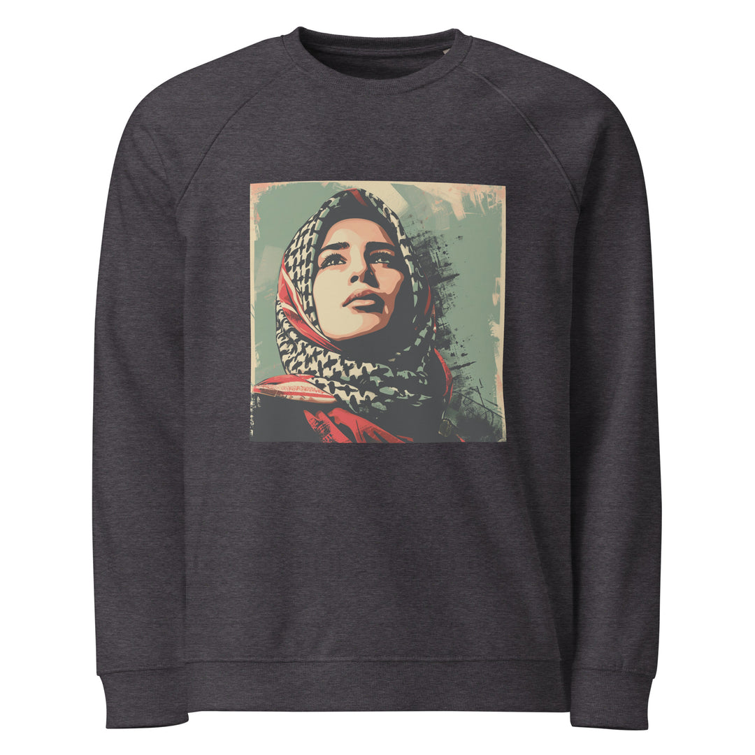 Palestine Hope - Men’s Organic Raglan Sweatshirt, Charcoal Melange