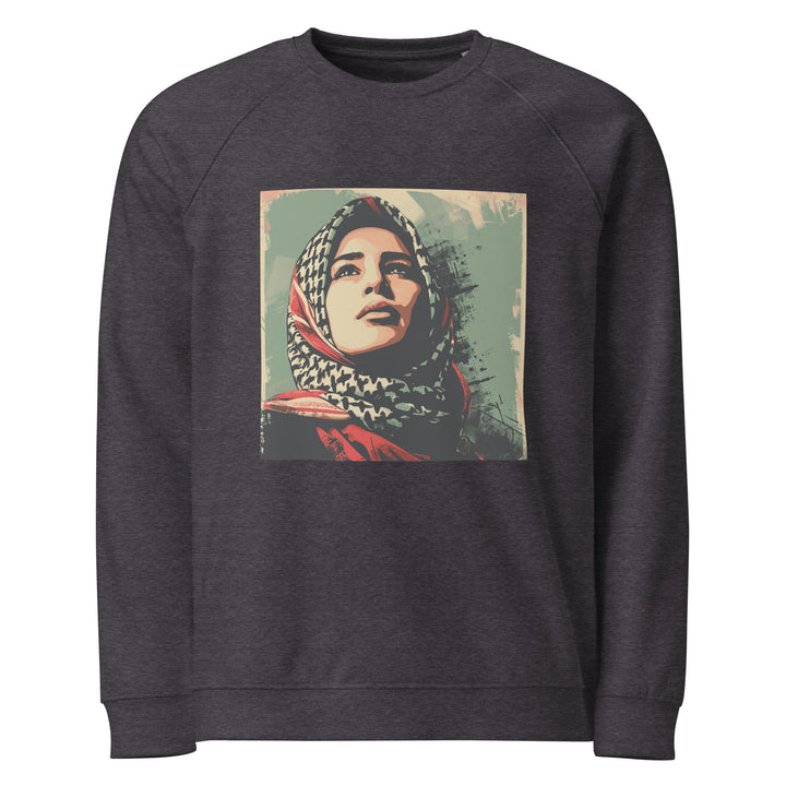Palestine Hope - Men’s Organic Raglan Sweatshirt, Charcoal Melange