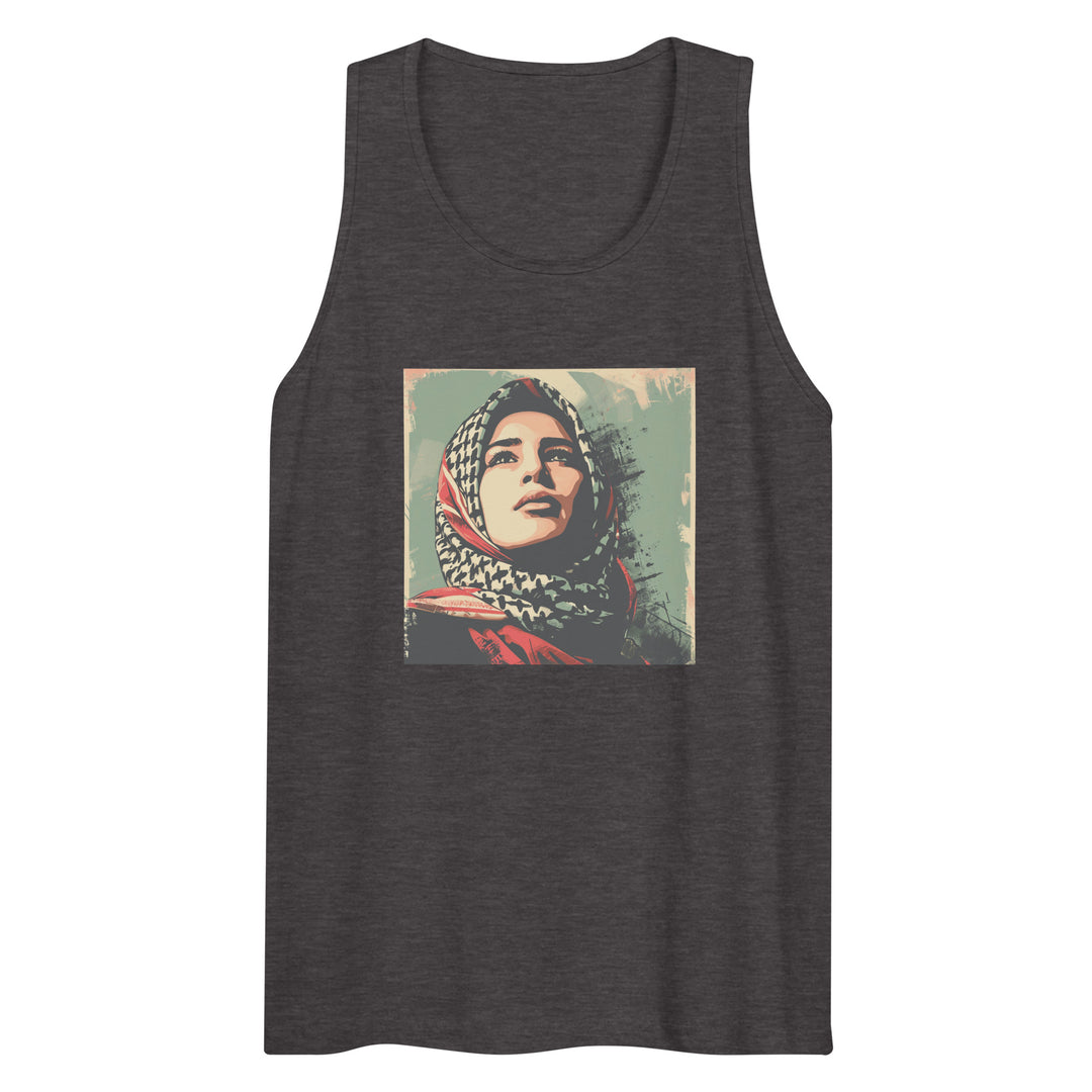 Palestine Hope - Men’s Premium Tank Top, Mens Premium Tank Top Charcoal Heather