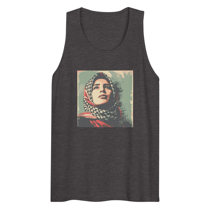 Palestine Hope - Men’s Premium Tank Top, Mens Premium Tank Top Charcoal Heather
