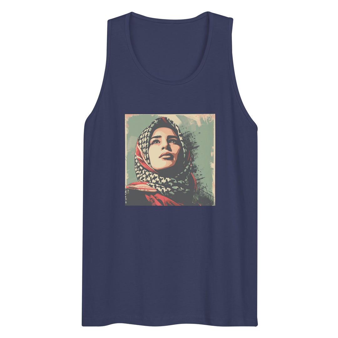 Palestine Hope - Men’s Premium Tank Top, Mens Premium Tank Top Harbor Blue