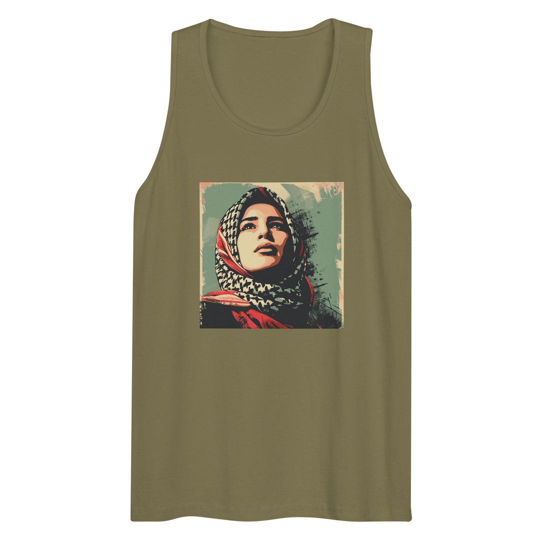 Palestine Hope - Men’s Premium Tank Top, Mens Premium Tank Top Military Green