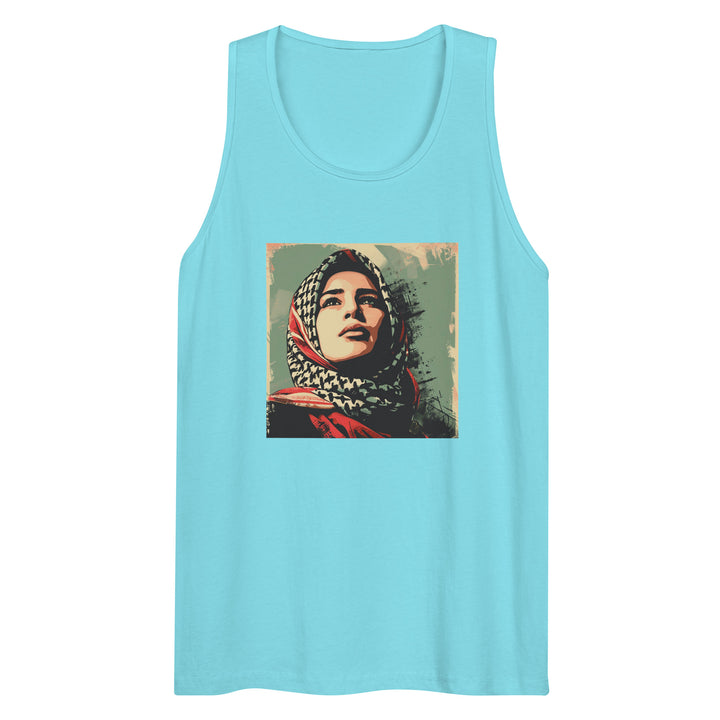 Palestine Hope - Men’s Premium Tank Top, Mens Premium Tank Top Pacific Blue