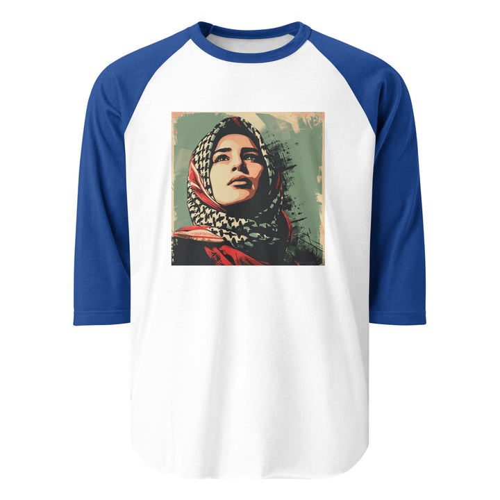 Palestine Hope - Men’s ¾ Sleeve Raglan Shirt, 34 Sleeve Raglan Shirt White Royal