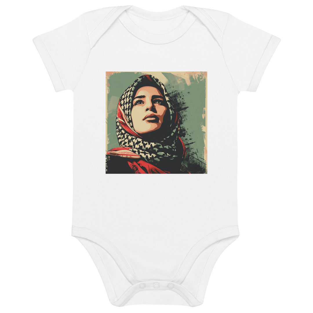 Palestine Hope - Organic Cotton Baby Bodysuit, Cotton Baby Bodysuit White