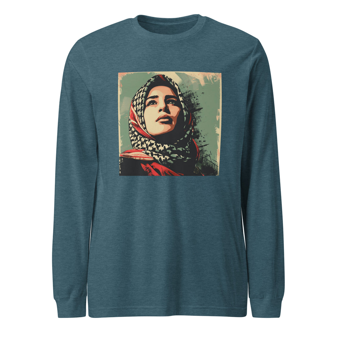 Palestine Hope - Women’s Long Sleeve Tee, Heather Deep Teal