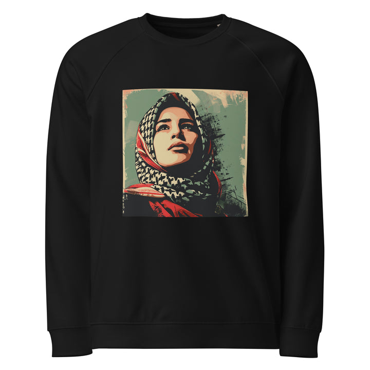 Palestine Hope - Women’s Organic Raglan Sweatshirt, Black