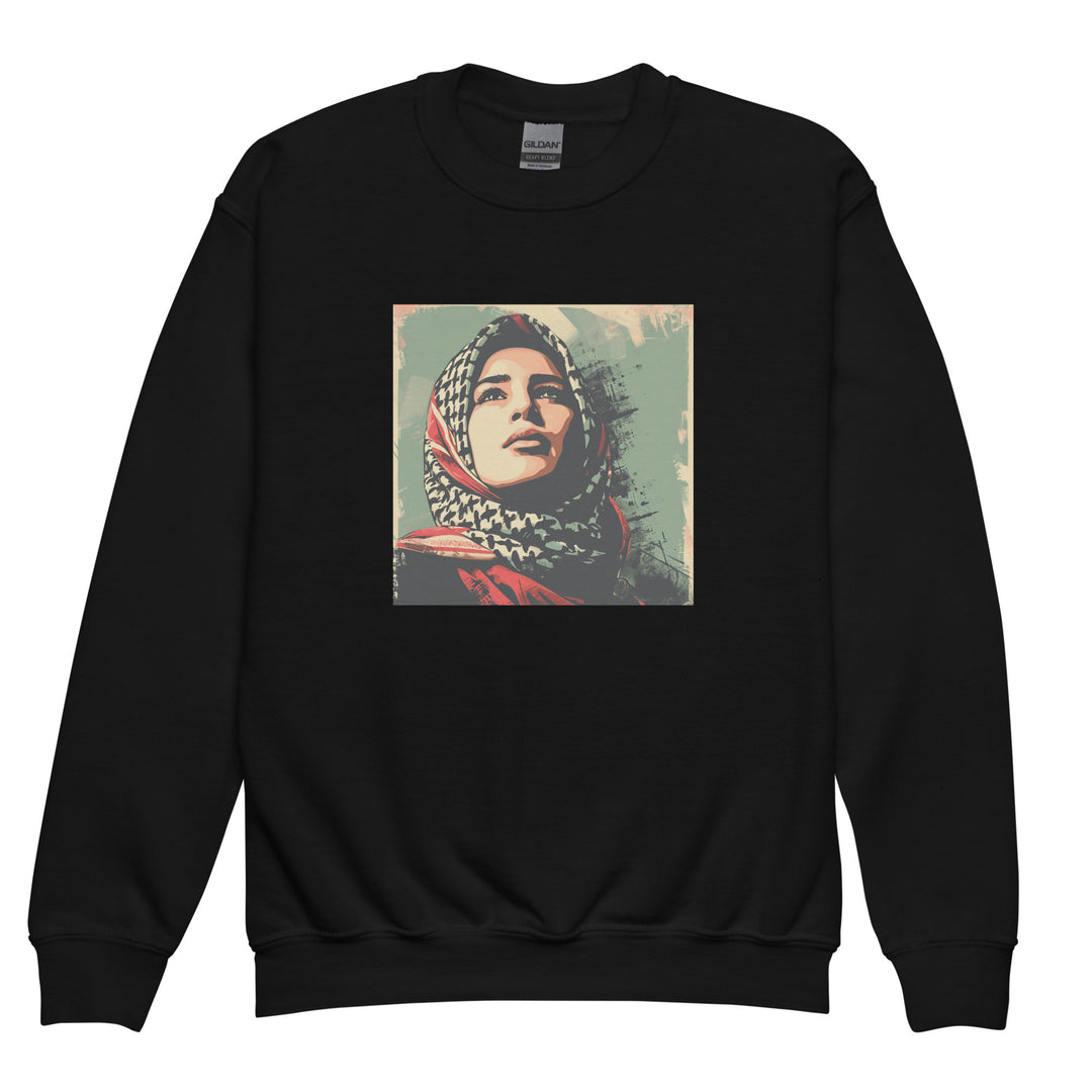 Palestine Hope - Youth Crewneck Sweatshirt, Black