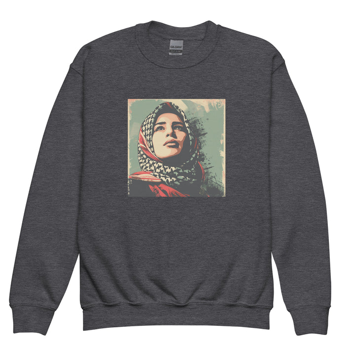 Palestine Hope - Youth Crewneck Sweatshirt, Dark Heather