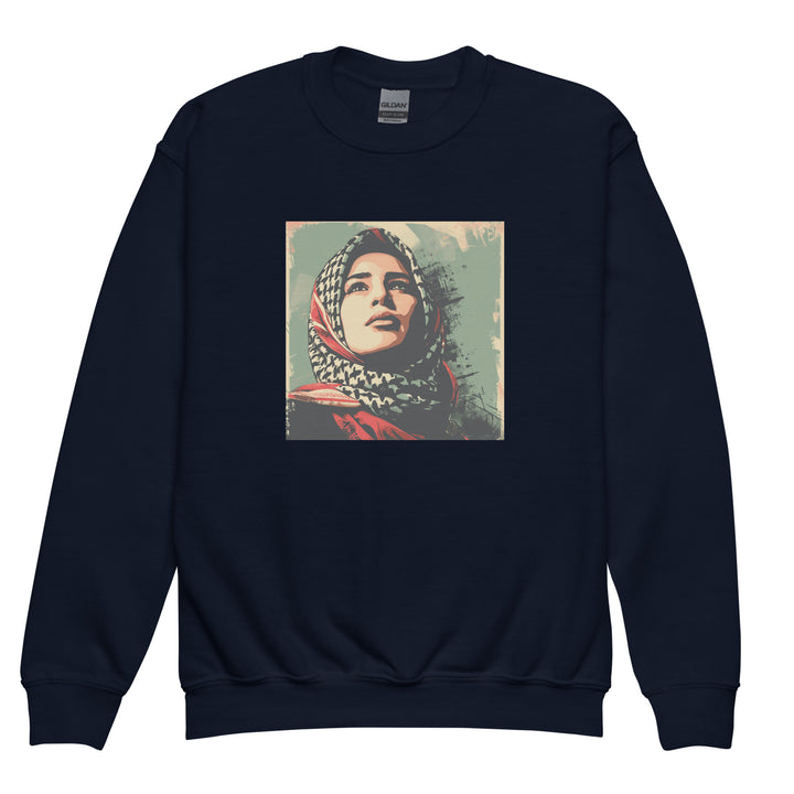 Palestine Hope - Youth Crewneck Sweatshirt, Navy