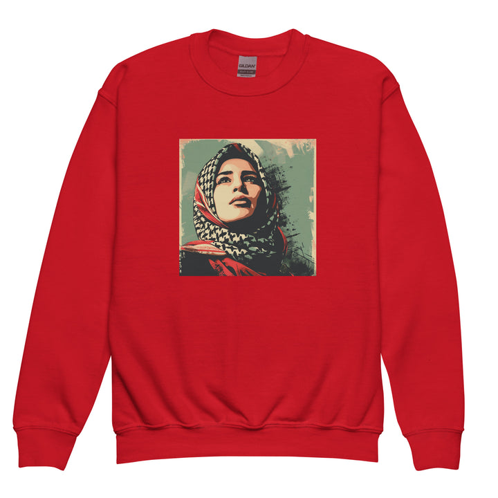 Palestine Hope - Youth Crewneck Sweatshirt, Red