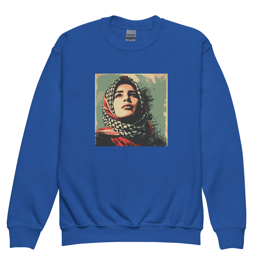 Palestine Hope - Youth Crewneck Sweatshirt, Royal