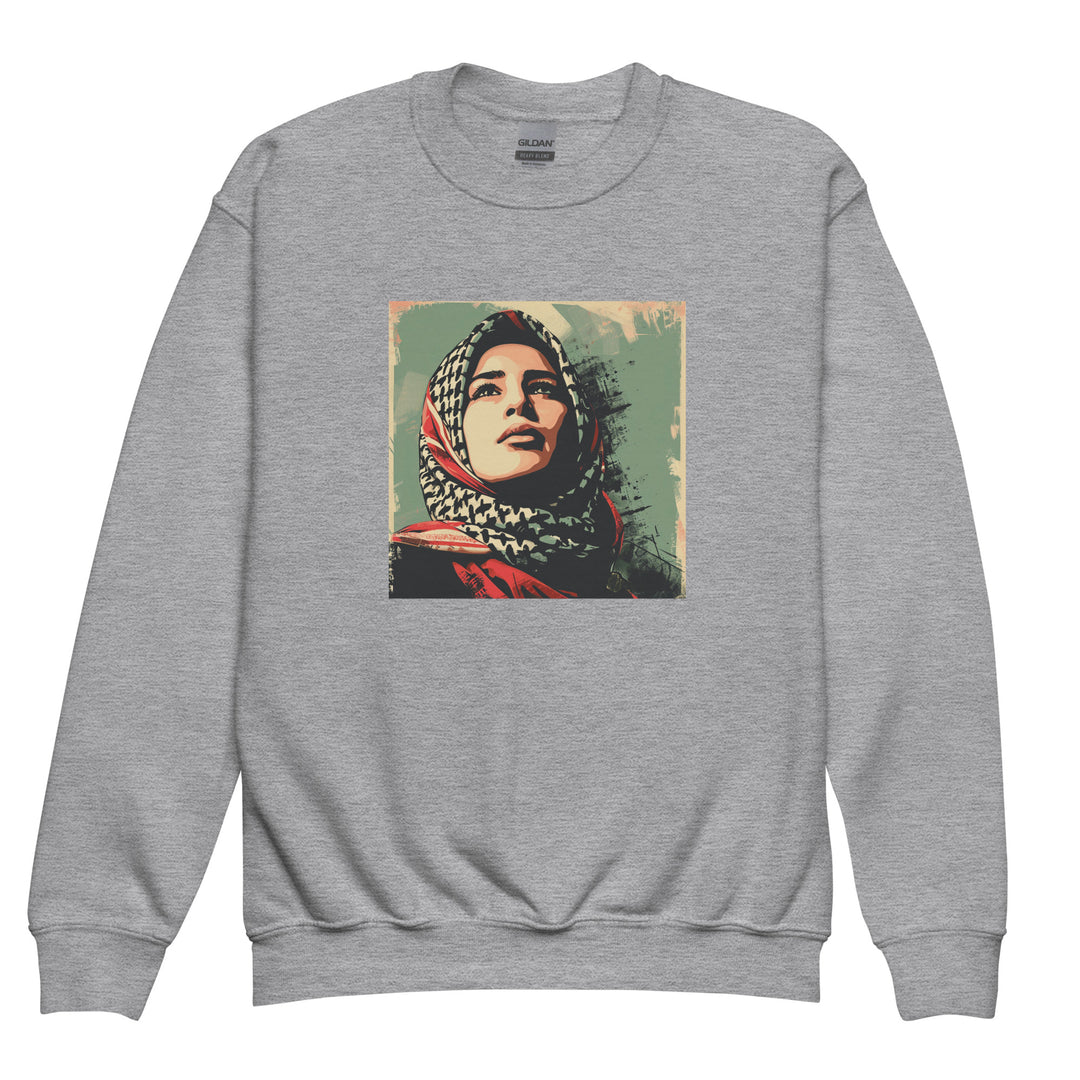 Palestine Hope - Youth Crewneck Sweatshirt, Sport Grey