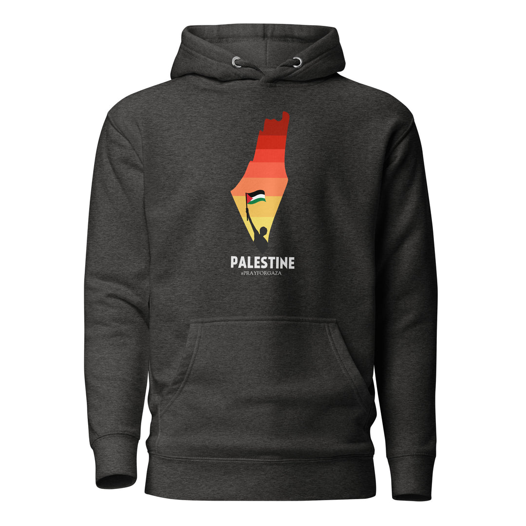 Palestine Map - Men’s Hoodie, Charcoal Heather