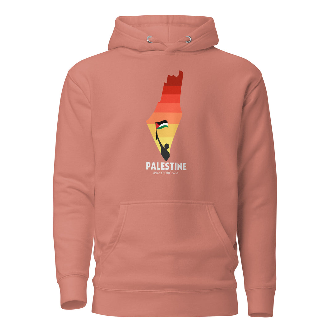 Palestine Map - Men’s Hoodie, Dusty Rose