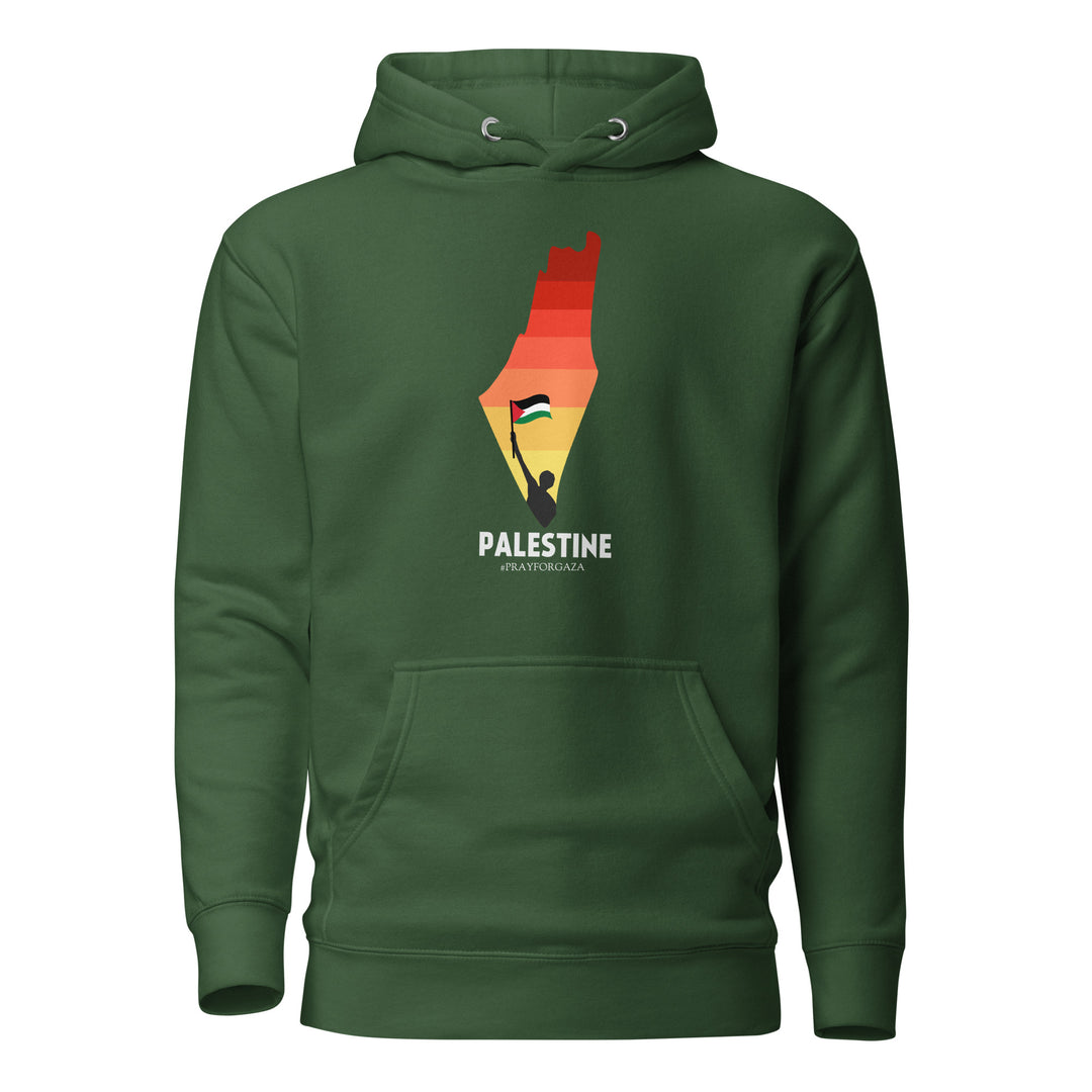 Palestine Map - Men’s Hoodie, Forest Green