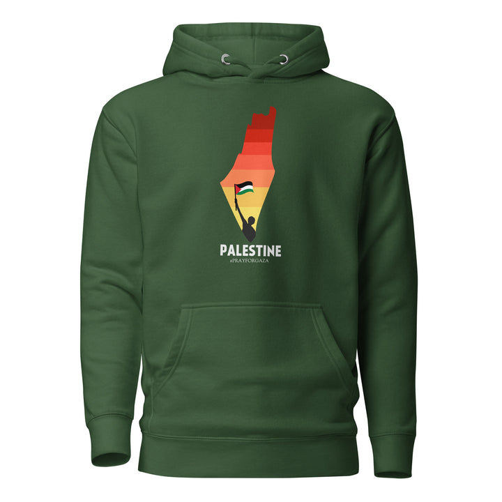 Palestine Map - Men’s Hoodie, Forest Green