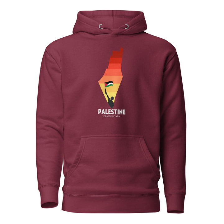 Palestine Map - Men’s Hoodie, Maroon