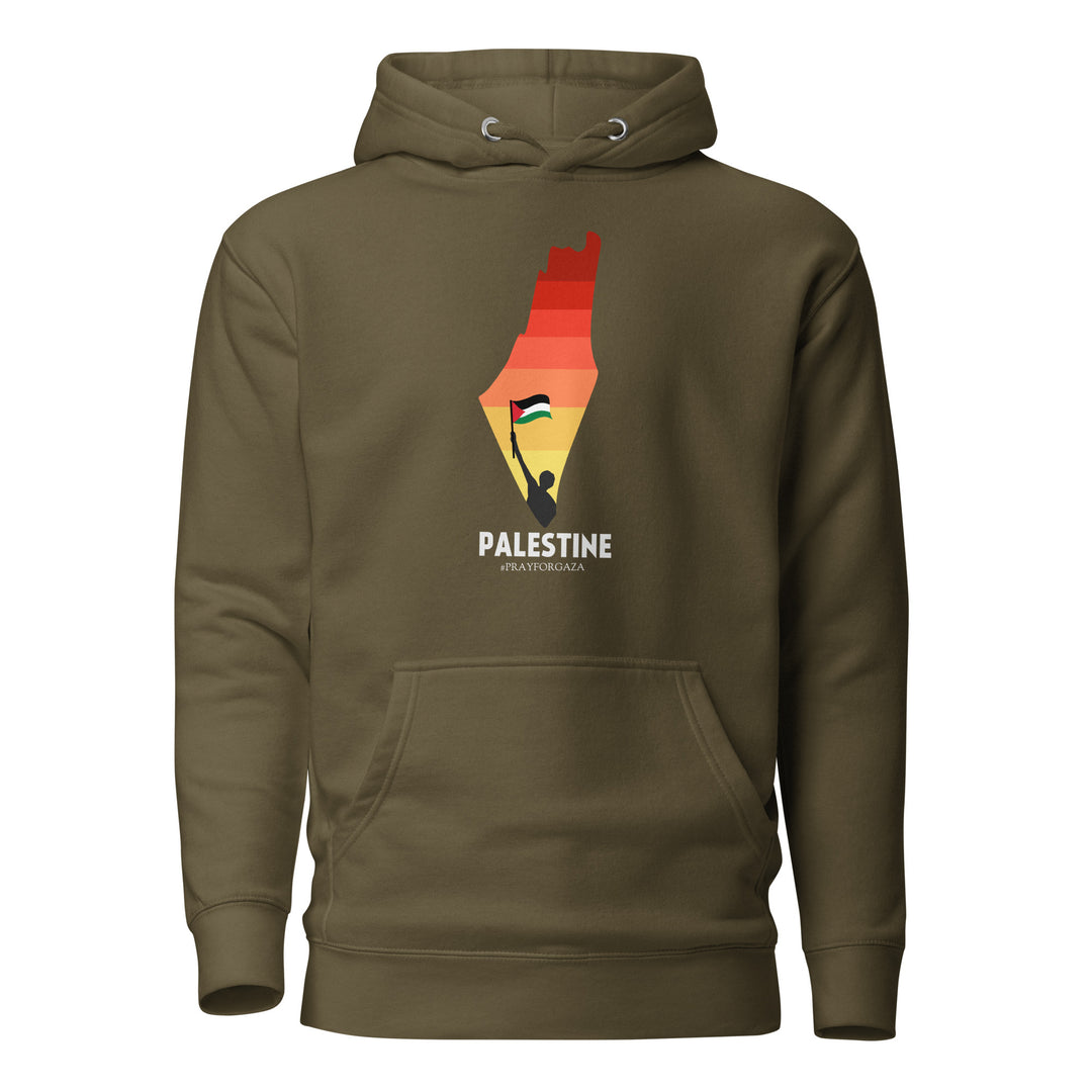 Palestine Map - Men’s Hoodie, Military Green