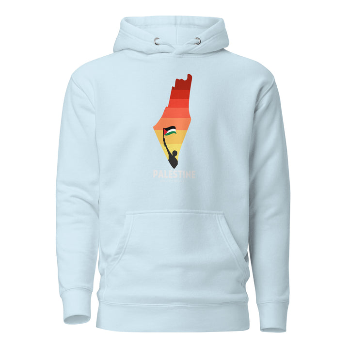 Palestine Map - Men’s Hoodie, Sky Blue
