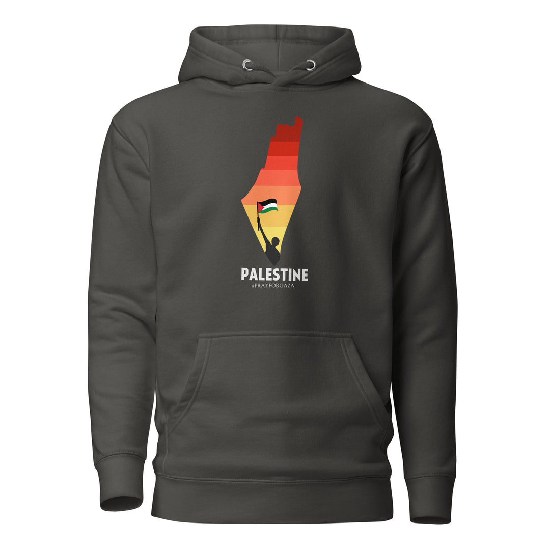 Palestine Map - Men’s Hoodie, Vintage Black