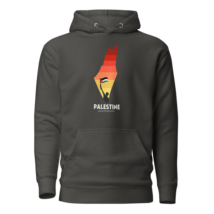 Palestine Map - Men’s Hoodie, Vintage Black