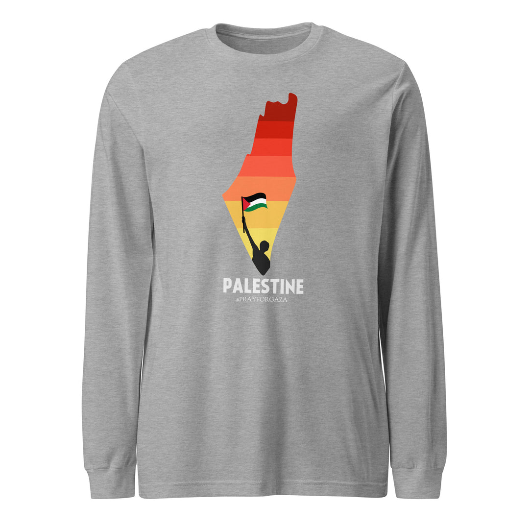 Palestine Map - Men’s Long Sleeve Shirt, Heather
