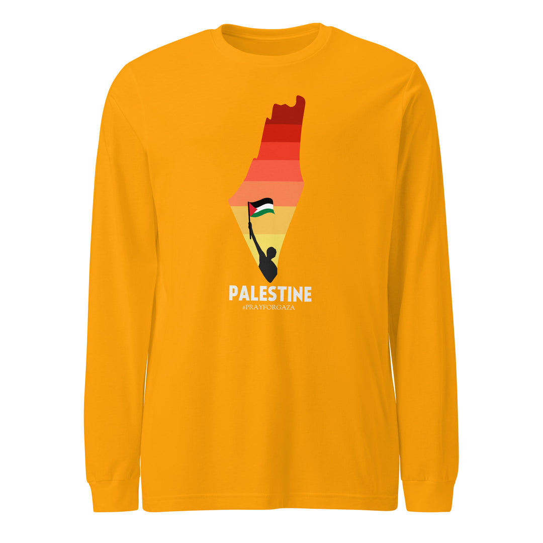Palestine Map - Men’s Long Sleeve Shirt, Gold