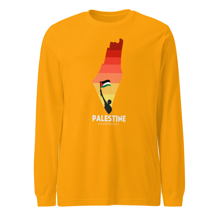 Palestine Map - Men’s Long Sleeve Shirt, Gold