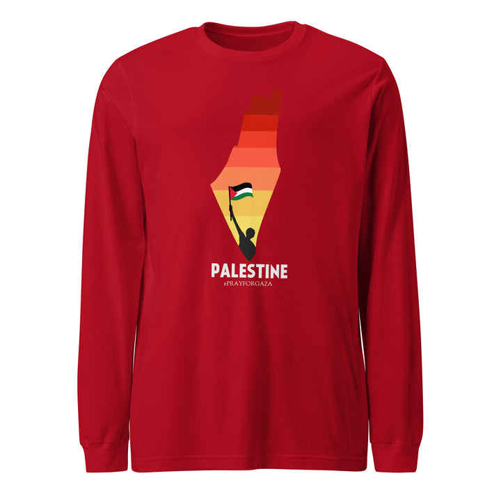 Palestine Map - Men’s Long Sleeve Shirt, Red