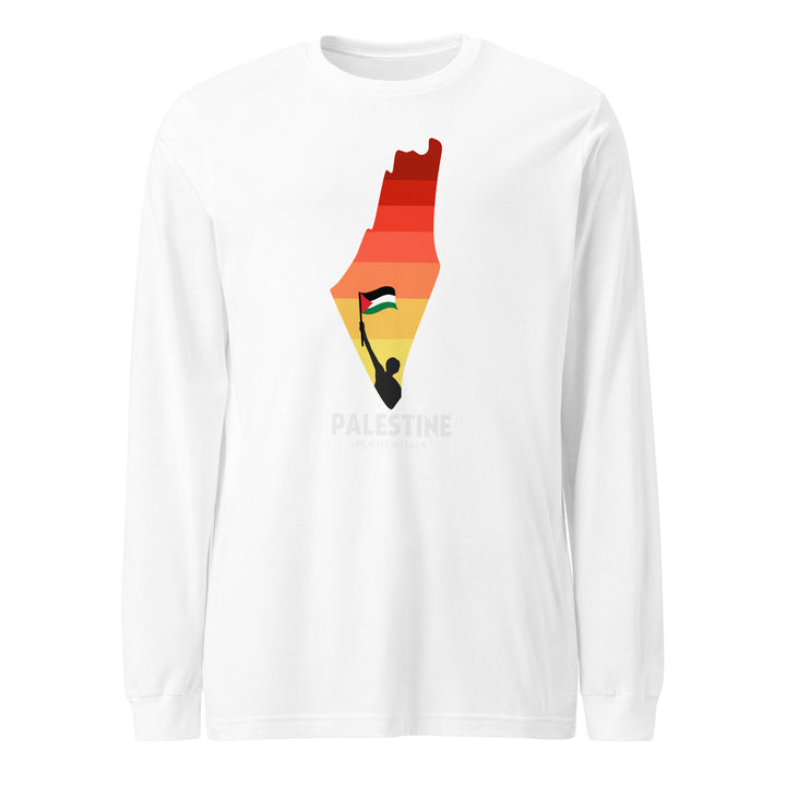 Palestine Map - Men’s Long Sleeve Shirt, White