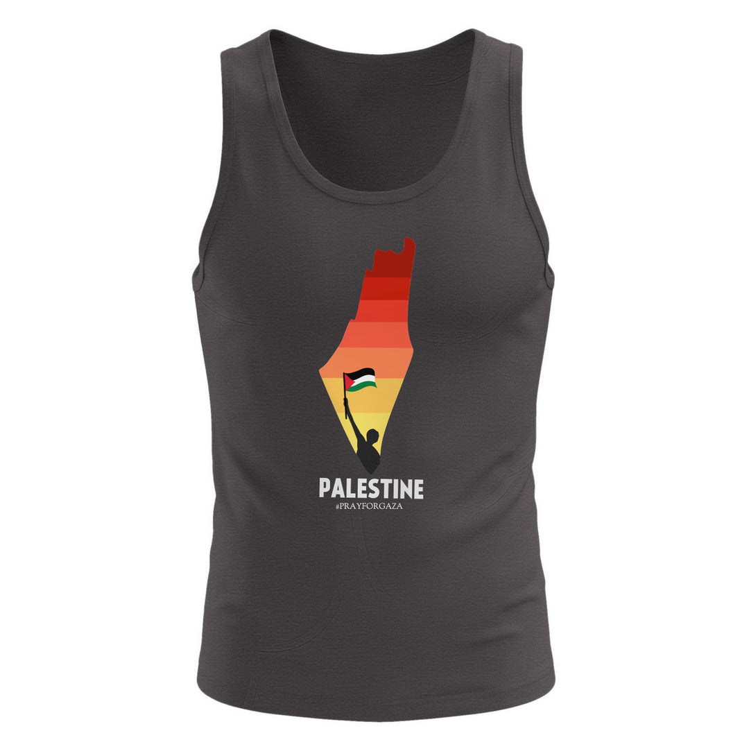 Palestine Map - Men’s Premium Tank Top, Mens Premium Tank Top Charcoal Heather