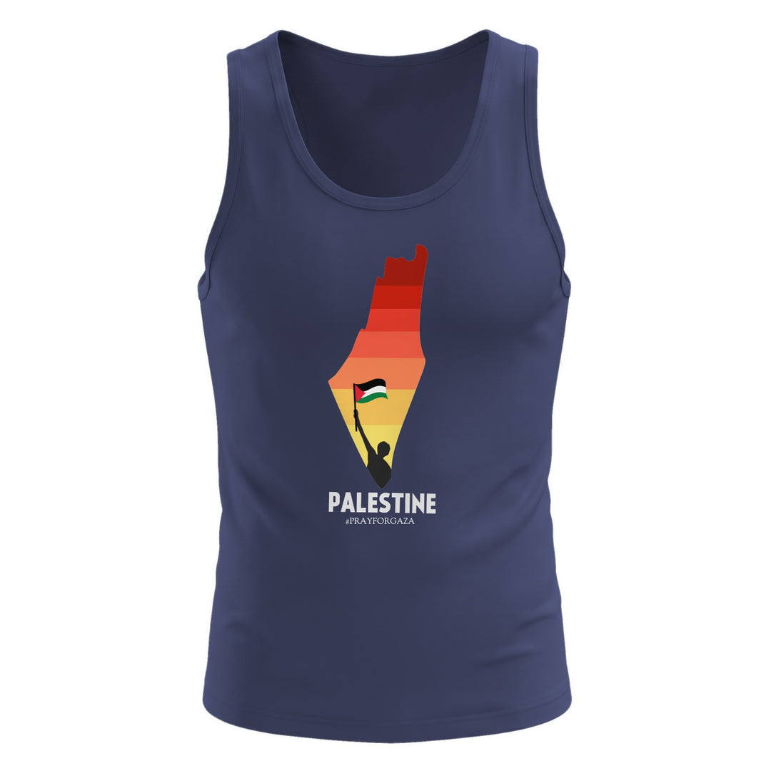 Palestine Map - Men’s Premium Tank Top, Mens Premium Tank Top Harbor Blue