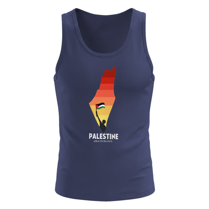 Palestine Map - Men’s Premium Tank Top, Mens Premium Tank Top Harbor Blue