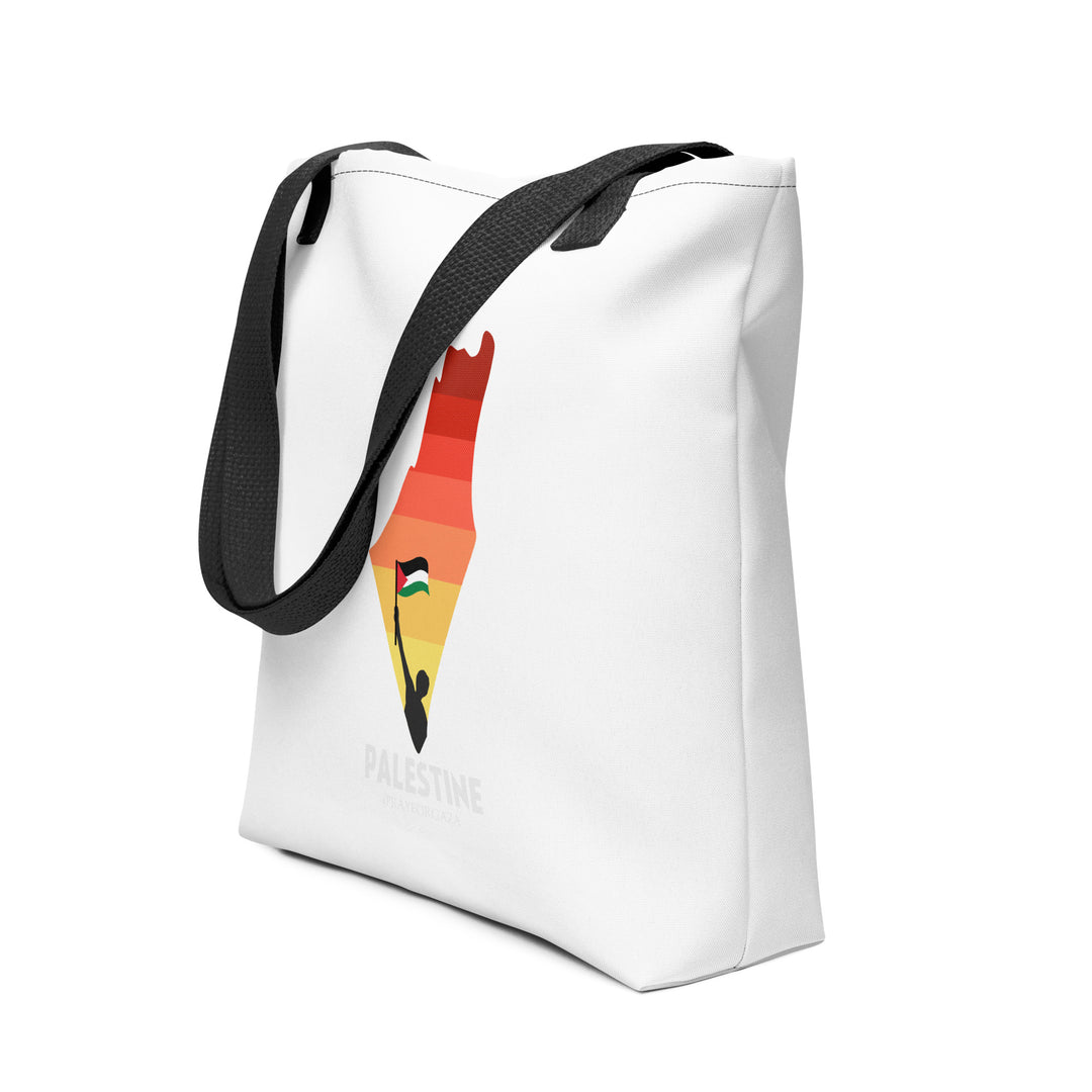 Palestine Map - Tote Bag, Black 15x15
