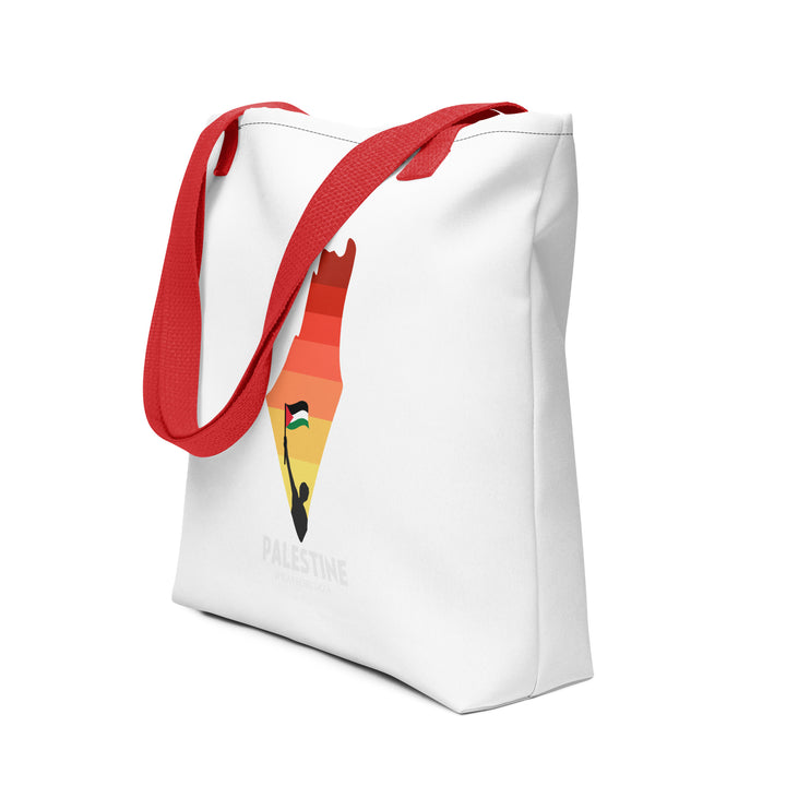 Palestine Map - Tote Bag, Red 15x15