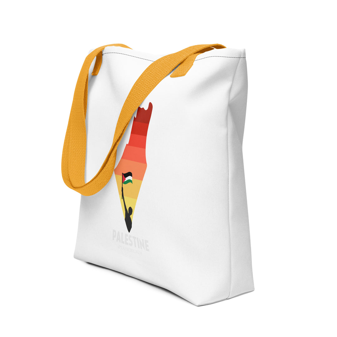 Palestine Map - Tote Bag, Yellow 15x15
