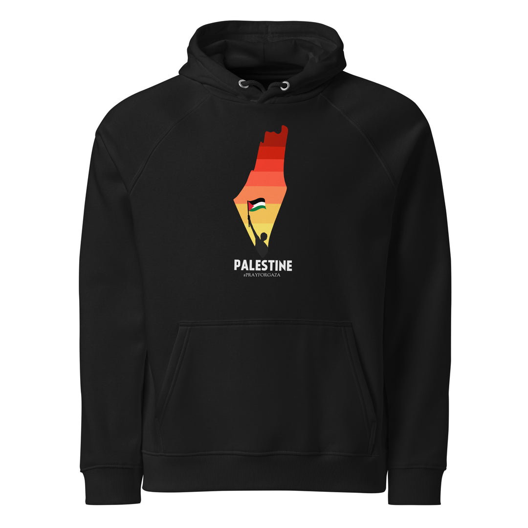 Palestine Map - Women’s Eco Raglan Hoodie, Eco Raglan Hoodie Black