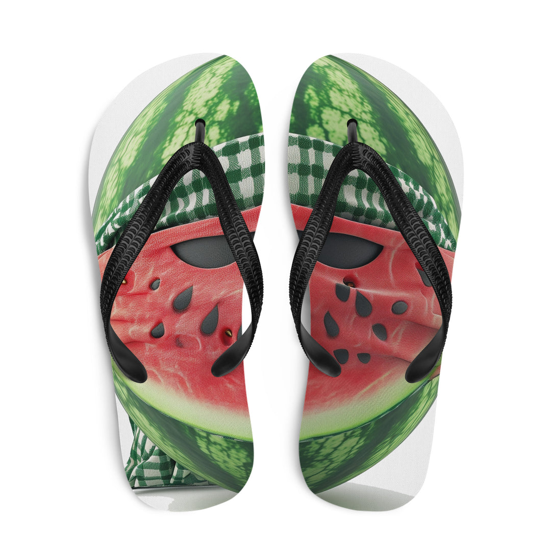 Palestine Melon Fighter - Flip-Flops, Sublimation Flip Flops White